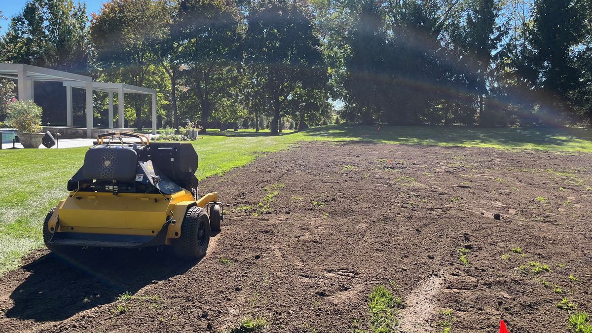 Our Stinger aerator and overseeder